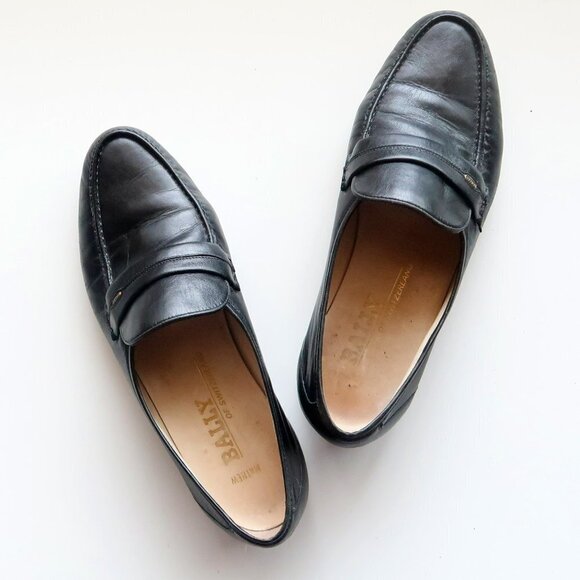Bally of Switzerland Mathew Men's Black Leather Slip On Loafers Shoes Size 9 W - Picture 13 of 16